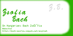 zsofia bach business card